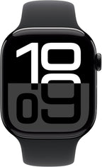 Apple Watch Series 10 GPS  46mm - Jet Black Aluminum Case with Black Sport Band  M/L (Renewed)