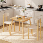 HOOBRO Bamboo Dining Table, Square Dining Table for 2, 27.6" Kitchen Table for Small Space, Writing Table, Easy to Assemble, for Dining Room, Living Room, Office, Kitchen, Natural YL70CZ01G1