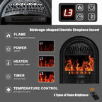 BLANKSPACE 48" Electric Fireplace with Mantel, Tv Stand with Black Birdcage Fire Place Heater and Carved Square Column Design Design for Living Room, Bedroom