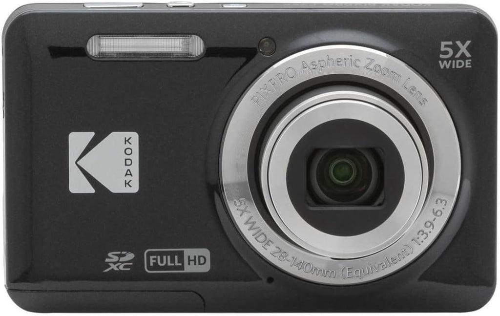 Kodak PIXPRO Friendly Zoom FZ55 Digital Camera (Black) Bundle with 32GB SD Card  Camera Case  and Battery Travel Charger (4 Items)