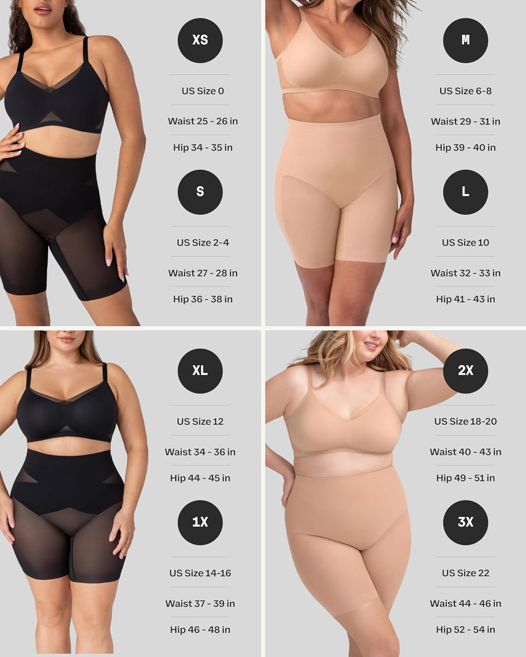 HONEYLOVE Mid-Waist Short - Strong Compression Shapewear for Women