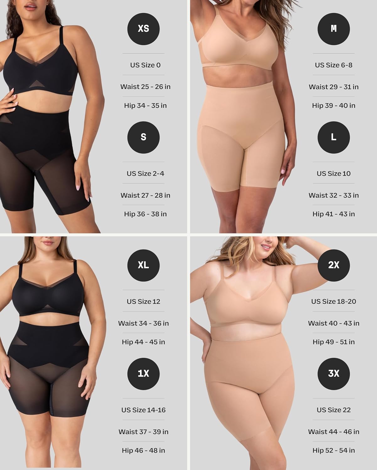 HONEYLOVE Mid-Waist Short - Strong Compression Shapewear for Women
