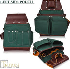 Nylon and Leather Tool Belt | Framing Tool Bags/Pouch | for Carpenter, Construction, Framers & Electrician (Green)