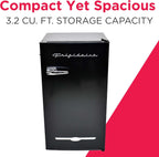 FRIGIDAIRE EFR376-BLACK 3.1 Cu Ft Black Retro Bar Fridge with Side Bottle Opener