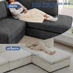 100“ L Shaped Couch with Reversible Chaise Sectional Sofa Corner Couches for Living Room,Apartment and Compact Spaces (Grey)