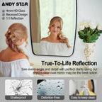 ANDY STAR Black Oblong Mirror, 36x48 Inch Black Oval Mirror for Bathroom with Stainless Steel Metal Frame, Wall Mouned for Bathroom, Living Room, Entryway