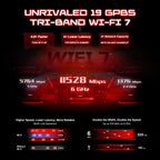 TP-Link Tri-Band BE19000 Wi-Fi 7 Gaming Router Archer GE800 | 12-Stream | 2×10G + 4×2.5G Ports  USB 3.0 | Turbo Acceleration  Dedicated Gaming Port & Panel  RGB Lighting  HomeShield  Free Expert Help