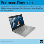 HP Chromebook 14 Laptop (14" Anti-glare  Intel 4-Core Celeron N4120  4GB RAM  128GB Storage (64GB+64GB SD)) for Home & Student  Lightweight  14-Hr Battery Life  Webcam  Wi-Fi  IST HUB  Chrome OS  Grey
