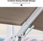 PURPLE LEAF 10 FT Right-left Tilt Patio Umbrella Swivel White Cantilever Umbrella with Tilt Aluminum Outdoor Umbrella with 360° Rotation for Deck Pool Garden, Beige