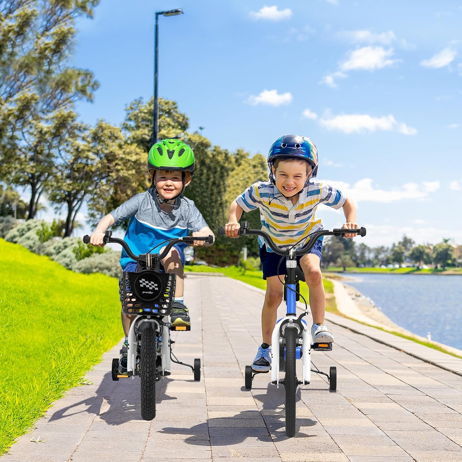 BABY JOY Kids Bike, 12 14 16 18 Inch Boys Girls Bike for 3-8 Years w/Training Wheels, 20 Inch Children Bicycle for 8+ Teens w/Kickstand, Handbrake, Coaster Brake & Removable Basket, Sporty Bicycle