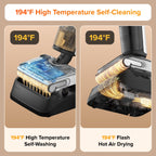 roborock F25 LT Wet Dry Vacuum Cleaner and Mop, 20000Pa Cordless Vacuum Mop Combo, 194°F High Temperature Self Cleaning & Hot Air Flash Drying, 180° Lie-Flat Hard Floor Cleaner, Edge to Edge Cleaning