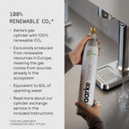 Aarke Carbonator lll with CO2 Cylinder, Sparkling & Carbonation Water Machine, Stainless Steel with PET BPA-Free Reusable Bottle Volume 1L/34 fl oz (Stainless Steel)