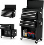 TUFFIOM 8-Drawer Rolling Tool Chest w/Lock, Tool Storage Cabinet w/Wheels, Detachable Top, Drawers & Drawer Liners, Tool Organizer Box for Garage, Warehouse & Repair Shop