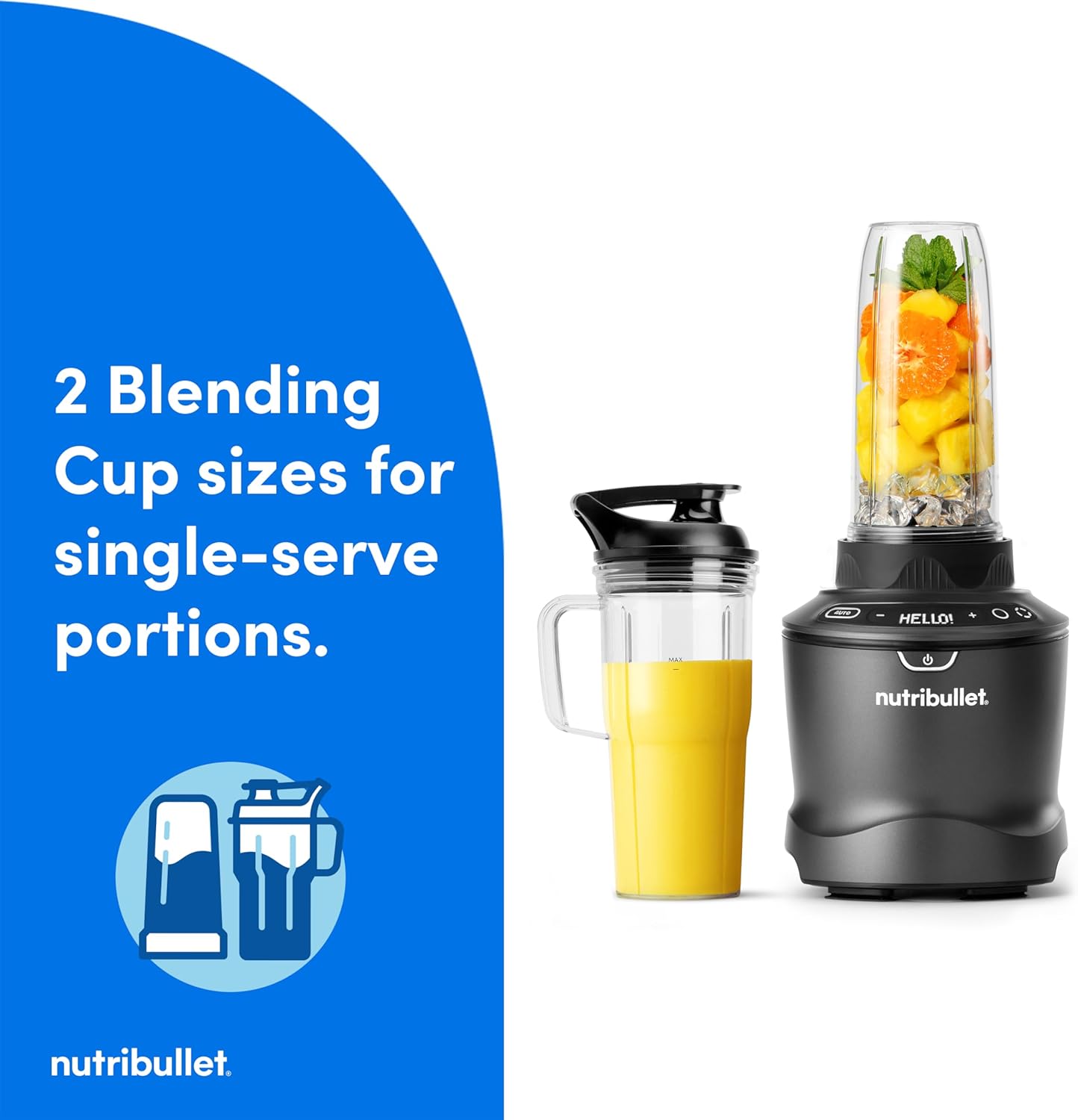 nutribullet SmartSense Blender Combo, 1400W, 64oz Pitcher, 32oz & 24oz Cups, 5-Speed, Smoothies, Ice and Frozen Fruit, Nut Milk, Soup, Gunmetal Gray, NBF50700
