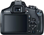 Canon EOS Rebel T7 DSLR Camera with EF 18-55mm with EF 75-300mm Double Zoom Kit Bundle with 500mm Preset Telephoto Lens  32GB Memory Card  Tripod  Paintshop Pro and Accessories (10 Items)