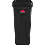 Rubbermaid Commercial Products Slim Jim Trash/Garbage Can with Venting Channels 16-Gallon Black for Kitchen/Office/Workspace Pack of 4