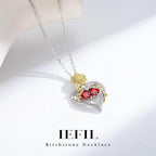 Iefil Mothers Day Gifts - 925 Sterling Silver Sunflower Double Birthstone Necklace for Women, Anniversary Birthday Gifts for Wife Mom