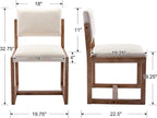 DUOMAY Upholstered Dining Chairs Set of 2, Mid-Century Modern Dining Room Chairs, Linen Fabric Kitchen Side Chairs with Wood Legs, Beige