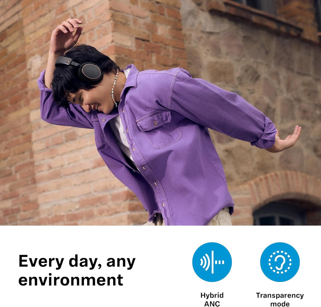 Sennheiser ACCENTUM Wireless Bluetooth Headphones - 50-Hour Battery Life  Audio  Hybrid Noise Cancelling (ANC)  All-Day Comfort and Clear Voice Pick-up for Calls  Black/Copper