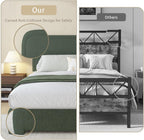 BarnFurin King Size Boucle Bed Frame and Headboard, Cloud Upholstered Platform Bed Frame, Soft Rounded Corners, No Box Spring Required, Non-Slip and Noise-Free, Easy Assembly, Green