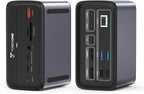 TobenONE MacBook Docking Station Dual 4K@60Hz  16-in-2 USB C Docking Station with 2 HDMI Ports  7 USB Ports  100W GaN Power Supply & 20W Charging  2.5Gbps Ethernet  for Home & Office