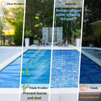AURSK Solar Pool Cover 12MIL 16x32 Foot Rectangle Solar Pool Blanket for In-ground Pools 1200 Series Insulating Pool Heater Covers