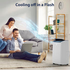 Portable Air Conditioners 14,000 BTU, AC Unit for Bedroom With 3-In-1 Cooling, Fan & Dehumidifier, Smart Control Via Remote, Drainage-Free Design for 750 Sq.Ft Rooms, Black