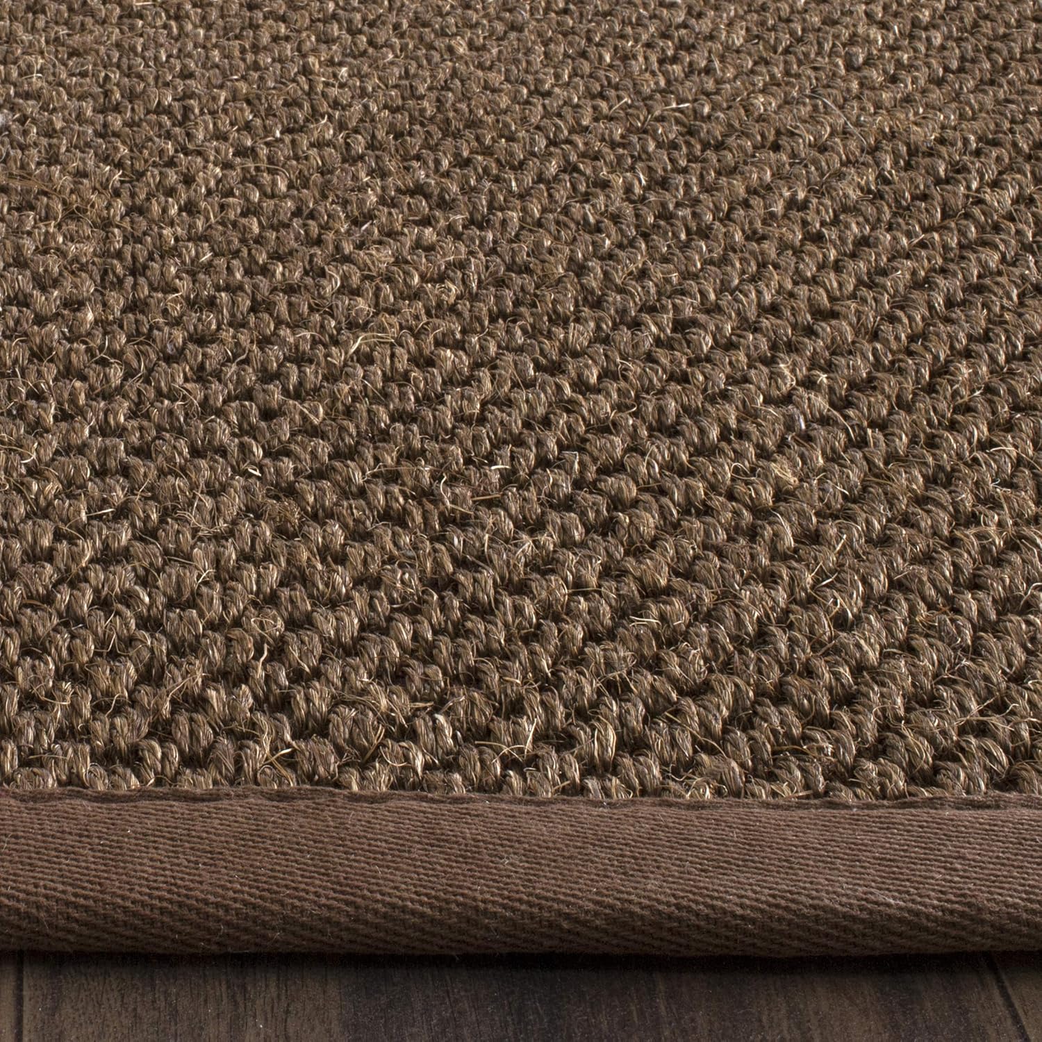 SAFAVIEH Area Rug 8x10 - Natural Fiber Collection - Large - Brown, Sisal, Woven Design with Border (NF443D)
