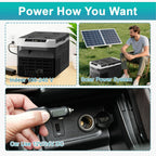 Erivess 12 Volt Portable Refrigerator, 32QT(30L) Electric Cooler, 12/24V DC & 110-240V AC, -4℉~68℉ Dual Mode Portable Freezer, 12V Car Fridge with Pull Rod & Wheels for Camping, Truck, RV, Boat
