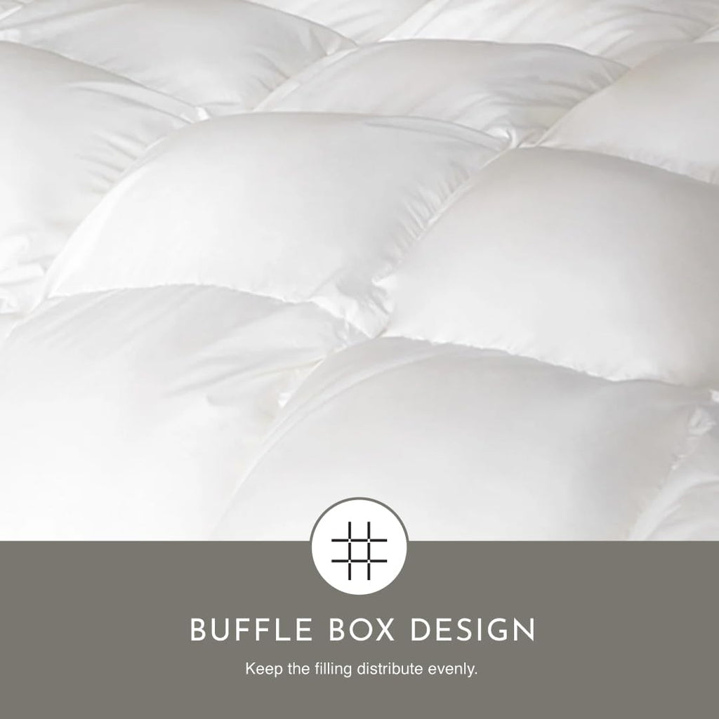 Highland Feather Tencel Organic Cotton Shell White Down Comforter 725 Super Fill Power Fluffy Duvet Insert Manufactured in Canada Ultra-Soft Lightweight (Winter, Full)