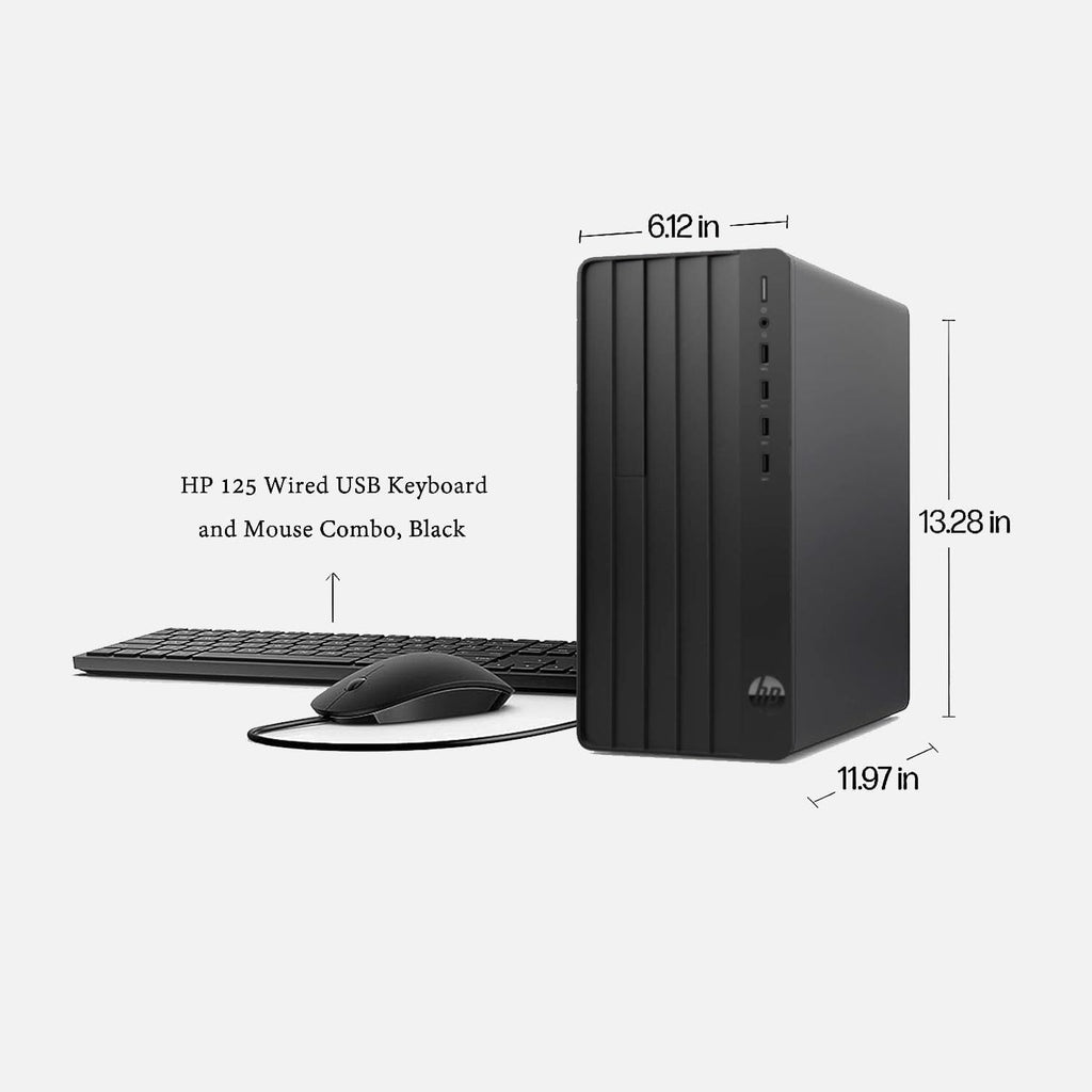 HP Desktop Computers Tower PC for Home and Business  Intel 14-Core i5-13500  32GB DDR4 RAM  1TB PCIe SSD  UHD Graphics 770  WiFi 6  Bluetooth 5.3  RJ-45  HDMI  VGA  Keyboard and Mouse  Windows 11