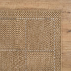 Beverly Rug Easy Jute Checkered Squared Rug 9x12 Washable Large Indoor Outdoor Area Rugs for Living Dining Room Patio Office Stain Resistant Non Shedding Casual Indoor Outside Carpet 9 x 12 Natural