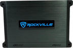 Rockville DBM12 2000W Peak/500W RMS Mono 2-Ohm Marine Amplifier  Waterproof Covers  Bass Remote  Class-D Power  Designed for Boat Audio Systems