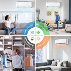 Albott Mini Split Air Conditioner Heat Pump, 12000 BTU 18.5 SEER2 220V Inverter Wall-Mounted Unit for Spaces up to 750 Sq. Ft, Includes 14.8ft Install Kit, White