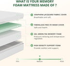 8 Inch RV Mattress Short Queen, Cooling Gel Green Tea Mattress for RVs, Campers & Trailers, CertiPUR-US Certified, Designed & Assembled in The USA, Medium Firm, 75"×60"×8"