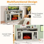 58" TV Console with 23" Fireplace Insert, Fireplace TV Stand for TVs up to 65 Inches, 1400W Electric Fireplace Heater