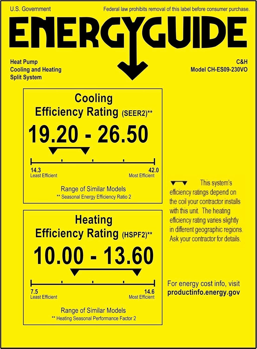 Cooper & Hunter Olivia Series, 9,000 BTU, 230V, 24 SEER2, Single Zone Mini Split AC/Heating Ductless Inverter System, Including Installation kit