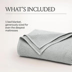 BOLL & BRANCH Waffle Bed Blanket - King/Cal King, Natural - Luxury 100% Organic Cotton - Soft, Lightweight and Breathable - Textured Waffle Weave