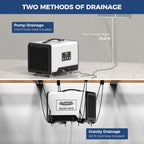 ALORAIR 70 Pints Crawl Space Dehumidifier with Pump and Drain Hose, Compact Basement & Commercial Dehumidifier for Water Damage Restoration, Covers Up to 1,000 Sq. Ft., 5-Year Limited Warranty