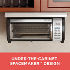 BLACK+DECKER SpaceMaker Under-Counter Toaster Oven, Digital Controls, Black/Stainless Steel, Fits 9测 Pizza, TROS1000D