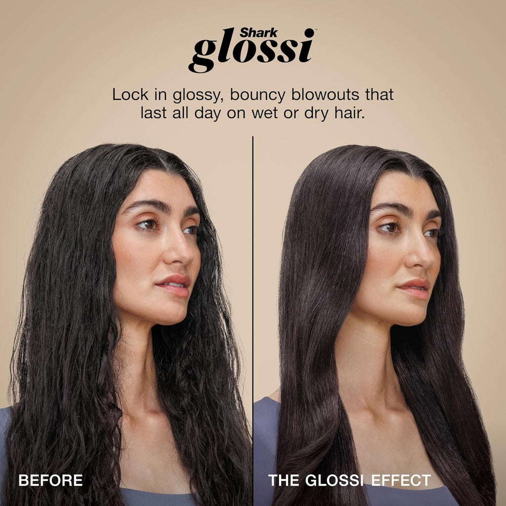 Shark Glossi 2-in-1 Hot Tool and Air Glosser | Ultra-Fast, Ultra-Glossy Blowouts at-Home | Heat-Controlled Ceramic, Curly, Coily, and Color Friendly | Lychee | HT302PK