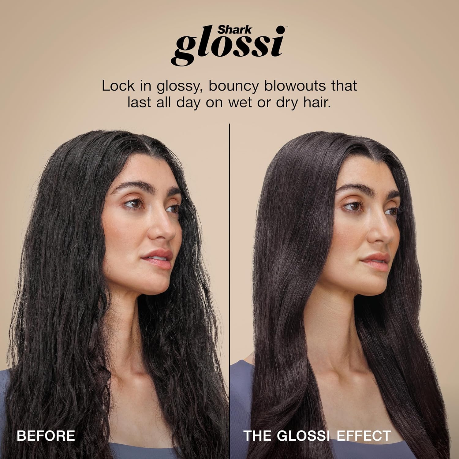 Shark Glossi 2-in-1 Hot Tool and Air Glosser | Ultra-Fast, Ultra-Glossy Blowouts at-Home | Heat-Controlled Ceramic, Curly, Coily, and Color Friendly | Lychee | HT302PK