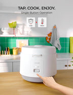 CUCKOO Basic Rice Cooker 10-Cup Uncooked / 20-Cup Cooked, Large Rice Maker and Warmer with Nonstick Inner Pot, Easy to Use with Auto Keep Warm, Includes Steam Tray, White (CR-1095)