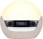 Lumie Bodyclock Luxe 700FM | Wake-Up Light with FM Radio, Bluetooth Speakers, Sunrise/Sunset Features and Low-Blue Light for Sleep