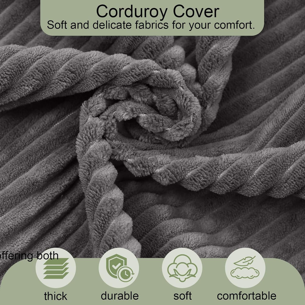 MeMoreCool Boneless Folding Sofa Bed Queen, Corduroy Convertible Sleeper Chair, Foldable Foam Mattress Chair, Comfy Fold‑Out Futon Couch Bed, Large Floor Sofa Couch for Living‑Room Guest