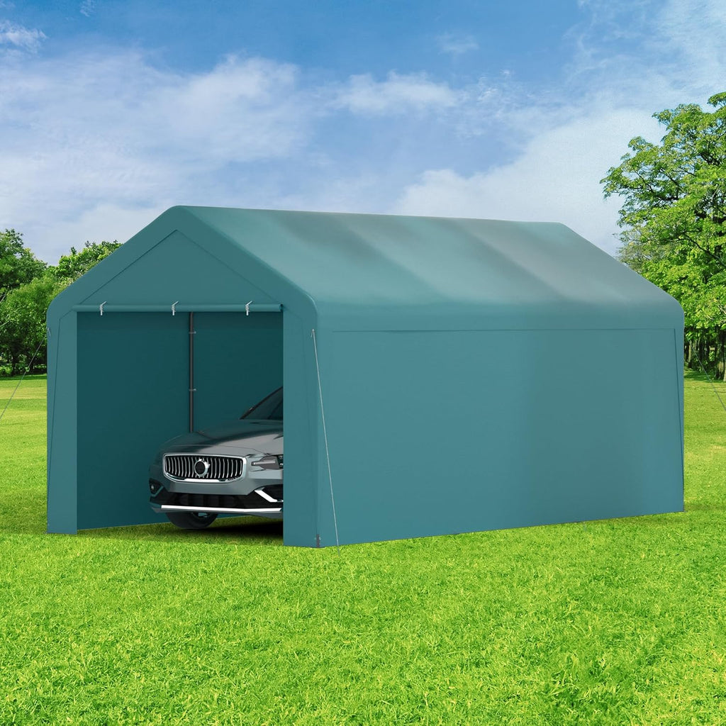 GOJOOASIS Car Port Canopy Tent Carport 10'x20' Car Tent Portable Garage, Tents for Car Waterproof & UV Protected for Wedding, Garden Shelter, Storage Shed (Green)