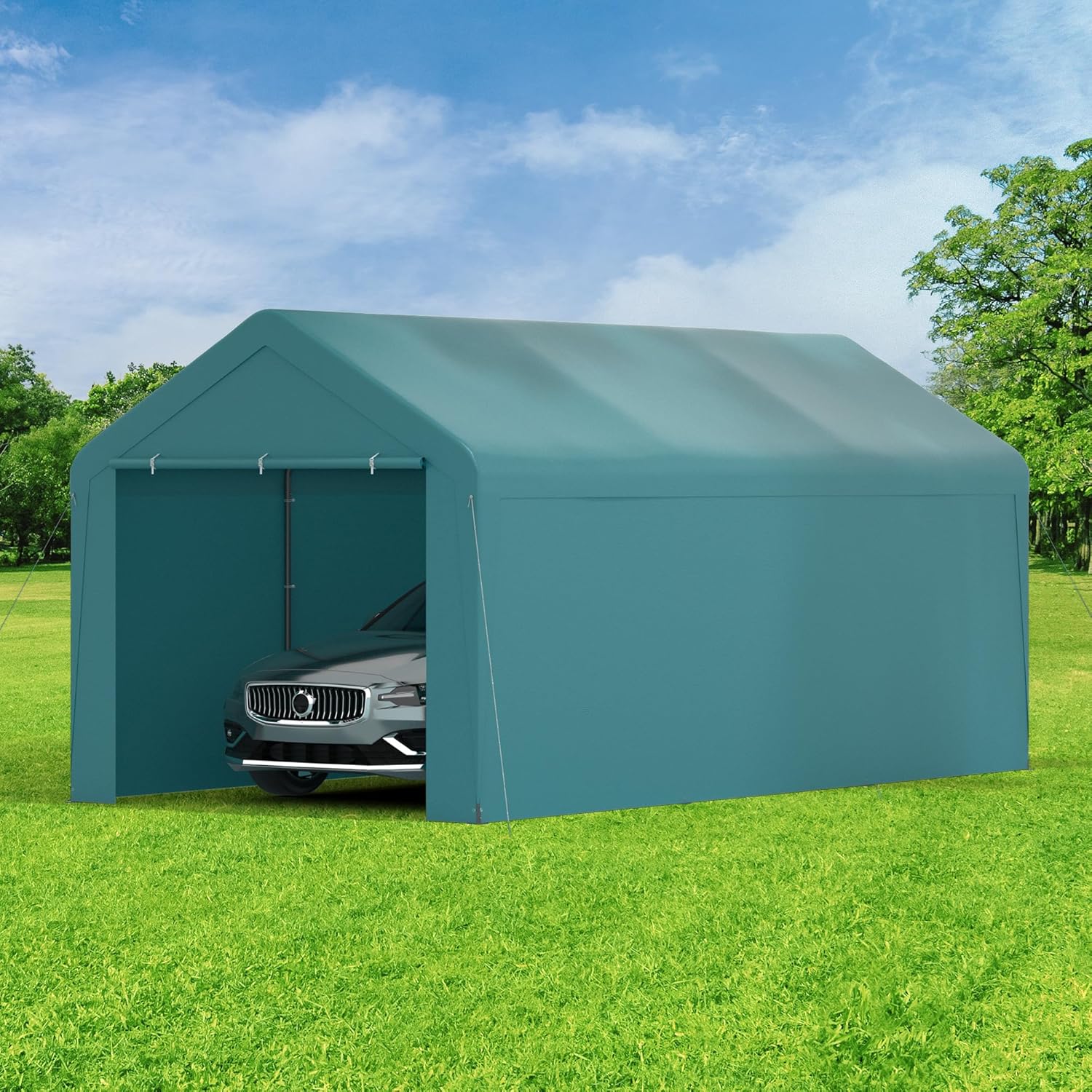 GOJOOASIS Car Port Canopy Tent Carport 10'x20' Car Tent Portable Garage, Tents for Car Waterproof & UV Protected for Wedding, Garden Shelter, Storage Shed (Green)