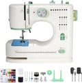 Sewing Machine for Beginners Twin Needles Sewing Machine and 16 Stitch Applications Household Electric for Beginners with Foot Pedal, 42poc Accessory Kit DIY Crafting(green)