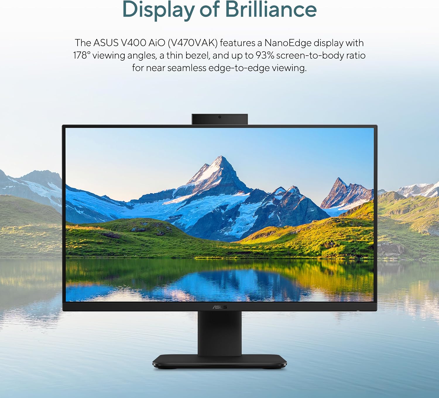 ASUS V470 All-in-One  27” FHD Anti-Glare Touch Display  16GB DDR5 RAM  1TB SSD  Intel® Core™ i5-13420H Processor  Windows 11 Home  Wired Keyboard and Mouse Included  V470VA-MS504T  Black