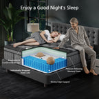 King Size Mattress 14 Inch, Hybrid King Mattress in a Box, Cooling Memory Foam Mattresses with Individual Pocket Springs, Pressure Relief, Fiberglass Free, Motion Isolation, CertiPUR-US